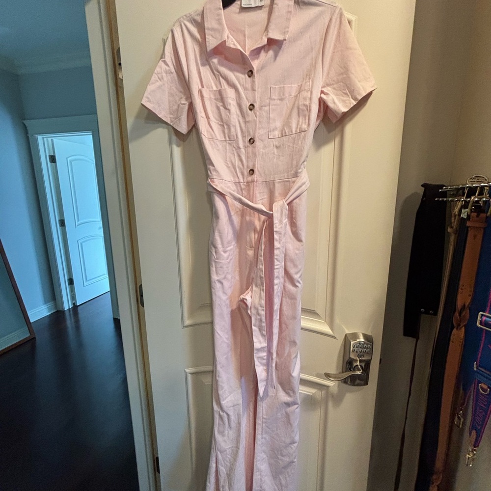 ASOS Light Pink  One Piece with Belt